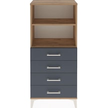 Arges Dolap 2 Raflı 4 Çekmeceli 60x30x134 Çam-antrasit Atlas Çam