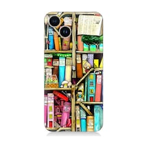 Apple Uyumlu  iPhone 13 Mini Silikon Kılıf Kitaplık Ve Raflar Books Shelf