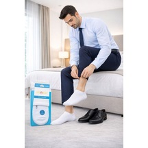 Dündar Plus Dikişsiz Beyaz Erkek Cotton Konç Patik Çorap 4'lü 6890 Beyaz