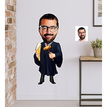 Kişiye Özel Bay Hakim Karikatürlü Duvar Sticker 50X70CM