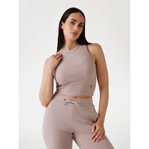 Guess Edie Ribana Örgülü Kadın Crop Atlet V3gp19k8rt2 Kahve
