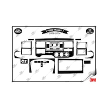 Ford Transit 2006-2014 Torpido Konsol Trim Göğüs Maun Kaplama Set 22 Parça Siyah
