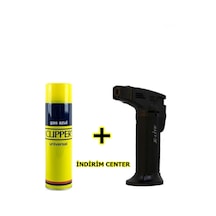 X-Lite 1300 Derece Pürmüz Çakmak Büyük Boy + Clipper Gaz 250 Ml Siyah