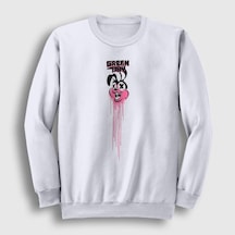 Presmono Unisex Bunny Green Day Sweatshirt Beyaz