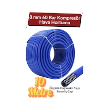 10 Metre Kompresör Hava Hortumu 8 Mm Termo Hortum Mavi Thermo Hortum Basınca Dayanıklı Hortum