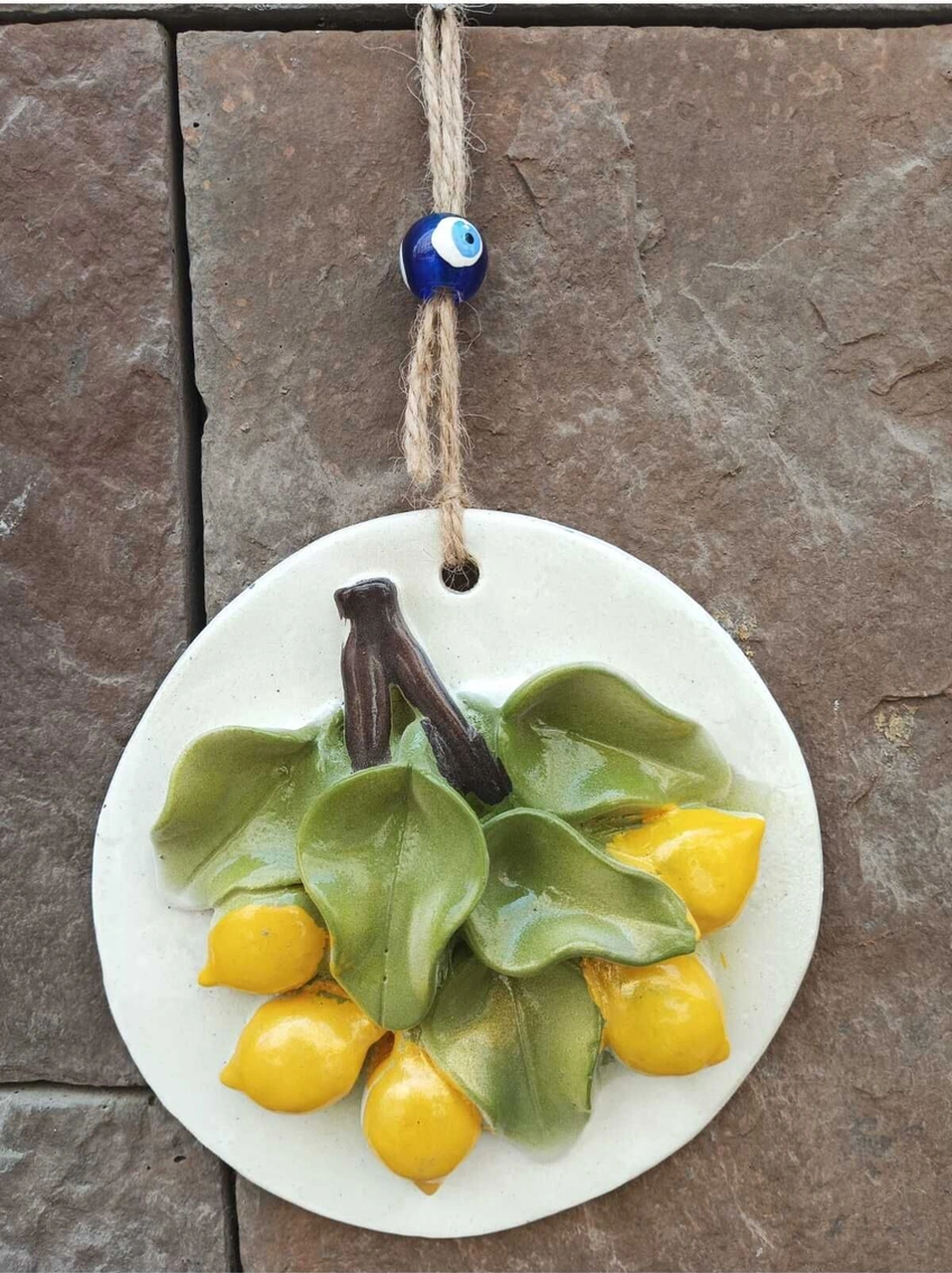 Dekoratif Polyester Duvara Asmalı Tekli Nazarlık Limon