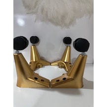 Şahmeli 4 Adet Gold Tekerlekli Sihirli Sehpa Masa Ayağı Akıllı
