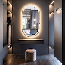 Serava Günışığı Lazer Kumlamalı Lavabo & Banyo Aynası Dokunmatik Sensörlü 45 X 80 Cm