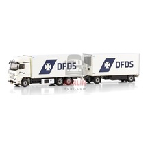 1/50 Dfds Mercedes-benz Actros Mp5 Gıga Space Rıged Reefer Truck 6x2 Tag Axle Rıged Reefer Drawbar Turntable Traıler - 5 Axle