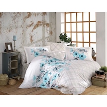 Hobby Kingsize Poplin Nevresim Belinda Mavi Çok Renkli