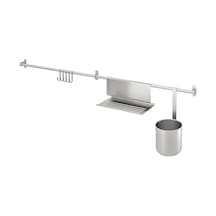 Duvar Rayı, Paslanmaz Çelik, 112 Cm, Kancalı, Kutulu Ve Tablet Standlı