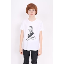Toontoy Kids Toontoy Unisex Atatürk Baskılı Bisiklet Yaka Kısa Kollu Tişört Beyaz Toontoy Kids Toontoy Unisex Atatürk Baskılı Bisiklet Yaka Kısa Kollu Tişört Beyaz