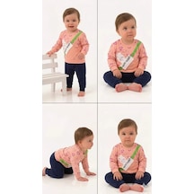 Pekminibebe 6/24 Ay Baskılı Penye Bebek Takımı Somon