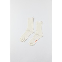 Flake Beyaz Unisex Çorap Beyaz