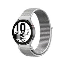 Galaxy Watch 4 Hasırlı Cırtcırtlı Kordon - Beyaz