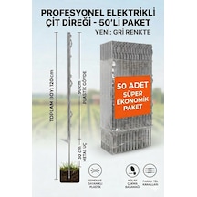 50 Adet 120cm Elektrikli Çit Plastik Direği Kendinden İzolatörlü Ayak Basmalı Çit Kazığı