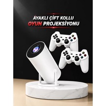 Northcity Projeksiyon Cihazı Video Oyun Konsolu Projektör Taşınabilir Ayaklı Çift Kollu 4k Çözünürlüklü