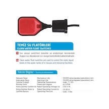 Element Temiz Su Otomatik Seviye Kontrol Cihaz Flatör 1.60M Ttr Kablolu