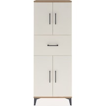 Arges Dolap 2 Raflı Tek Çekmeceli 4 Kapaklı 60x30x163 Çam-aytaşı Çam