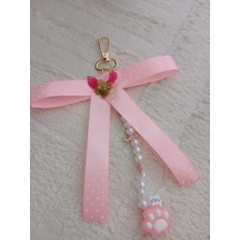 Wisheratelier Pati Temalı Çanta Charmı Beyaz - Pembe