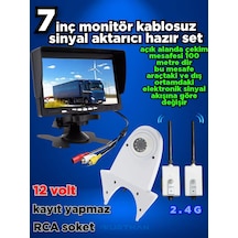 7 İnç Monitör Kablosuz Görüntü Aktarıcı Beyaz Tepe Kamera 12 Volt
