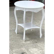 Fiskos 4Ayak Oymalı Model Parlak Ihlamur ağacı ayak Parlak Beyaz  MDF tabla Kutuda sevk EL Yapım