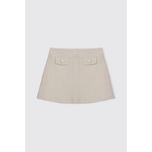 Panço Kız Çocuk Örme Ekru Etek Krem 2621GK13006