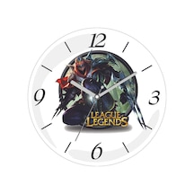 Zed Lol Oyun Karakter Oyun Çap 30cm Sessiz Akar Bombeli Gerçek Cam Duvar Saati Siyah