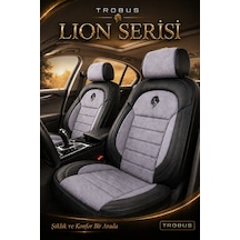 Toyota Yaris 2005+ Uyumlu Lion Serisi Tay Tüyü Gri Siyah Premium Koltuk Kılıfı
