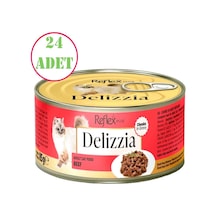 Reflex Plus Delizzia Kedi Konservesi Sos İçinde Dana Parça Etli 85 Gr 24 Ad