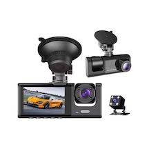 Araç İçi Kamera 3 Kameralı Geniş Açı 1080p G-sensör Gece Görüşlü Ön-iç-dış Arka Araç Kamerası