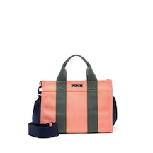 Pınk Mini Çapraz Askılı Kanvas Tote Çanta Bej