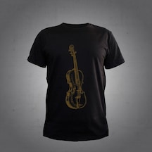 Herşey Nota Keman Siyah T-shirt Unisex 001