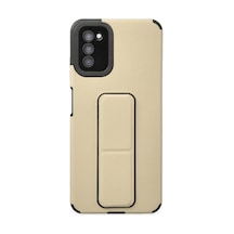Samsung Galaxy  Uyumlu,  A03s Kılıf Mega Standlı Silikon - Gold