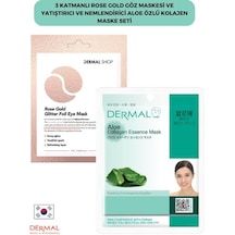 Dermal 3 Katmanlı Rose Göz Maskesi + Aloe Özlü Kolajen Maskesi 23 G
