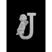 Polyester Harf Melekli -J- 7,5x5cm P397