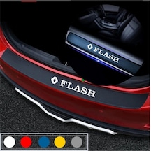Renault Flash İçin Uyumlu Aksesuar Oto Bagaj Ve Kapı Eşiği Sticker Seti Karbon