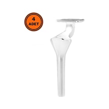 4 Adet Elmas Lüx Metal Ayak 21 Cm Krom Mobilya Koltuk Ayağı