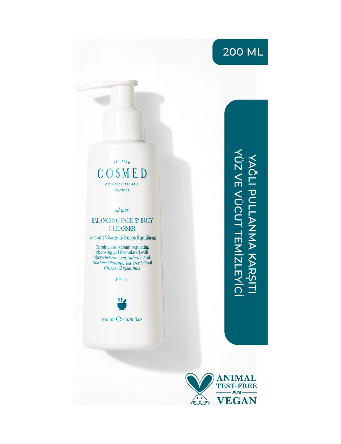 Cosmed Sd Plus Balancing Face And Body Cleanser 200 ml