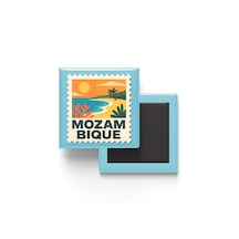 9x9 Cm Buzdolap Magnetleri - Mozambik - Mozambique - 2'li Pul Temalı Set