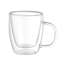 Vetro Borosilikat Çift Camlı Kulplu Bardak 310ml 2ad Acı Kahve