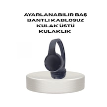 Bluetooth 5.0 Siyah Kablosuz Kulaklık 18 Saat Batarya Katlanabilir Tasarım -