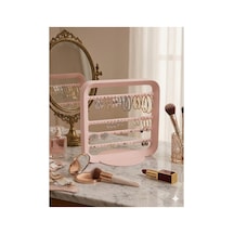 Zarif Modern Küpe Standı, Pembe Takı Düzenleyici, Takı Standı , Küpe Askısı , 4 Bölmeli Organizer
