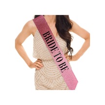 Pembe - 797 - Üzeri Siyah Büyük Bride To Be Yazılı Simli Işıltılı Kuşak Kemer 10 - Edntrend - Cm Genişlik