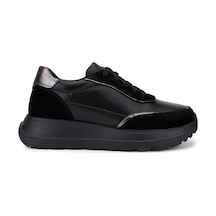 Tamer Tanca Kadın Hakiki Deri Sneakers & Spor Ayakkabı 1107 510 Bn Ayk Sk25-26 Syh Suet/dr/ant Siyah