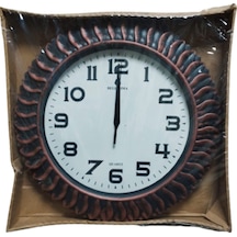 Klasik Eskitme Bakır Saat 35x35 Cm Sessız Çalışır Kahverengi