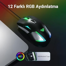 Aula F816 Rgb Efektli 12800dpı Kablolu Optik Gaming Oyuncu Mouse