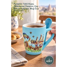 1 Adet Yöresel Kupa Bardak Porselen Tekli Kupa, Geleneksel Tasarım, Çay Kahve Sunumu, Mug Cup