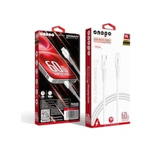 Onopo İphone Uyumlu Type-c To Lightning 20w Pd Hızlı Şarj Ve Data Kablosu 1 Metre - P4 8 Pinli Smart Kablo Beyaz