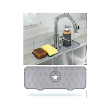 Mucit Home Silikon Musluk Matı Su Geçirmez Lavabo Kenar Damlatmaz Altlık Düzenleyici Mat